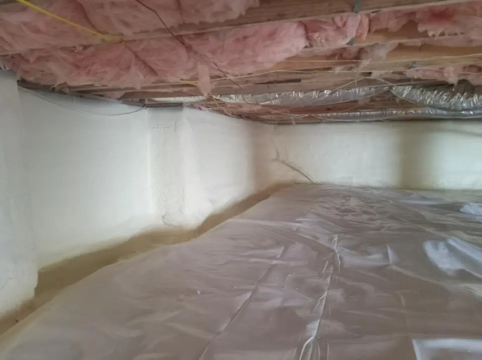 Crawl space encapsulation with closed-cell spray foam for Attic Insulation in Cranberry